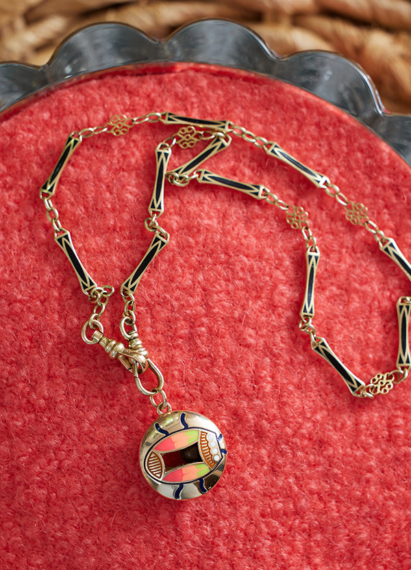 Elaine Chong enamel scarab