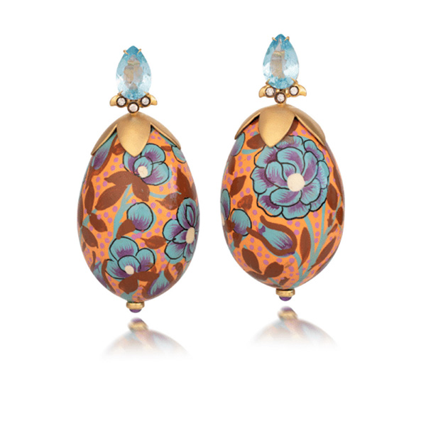 Silvia Furmanovich Kashmir papier mache earrings Silvia Furmanovich Kashmir papier mache earrings
