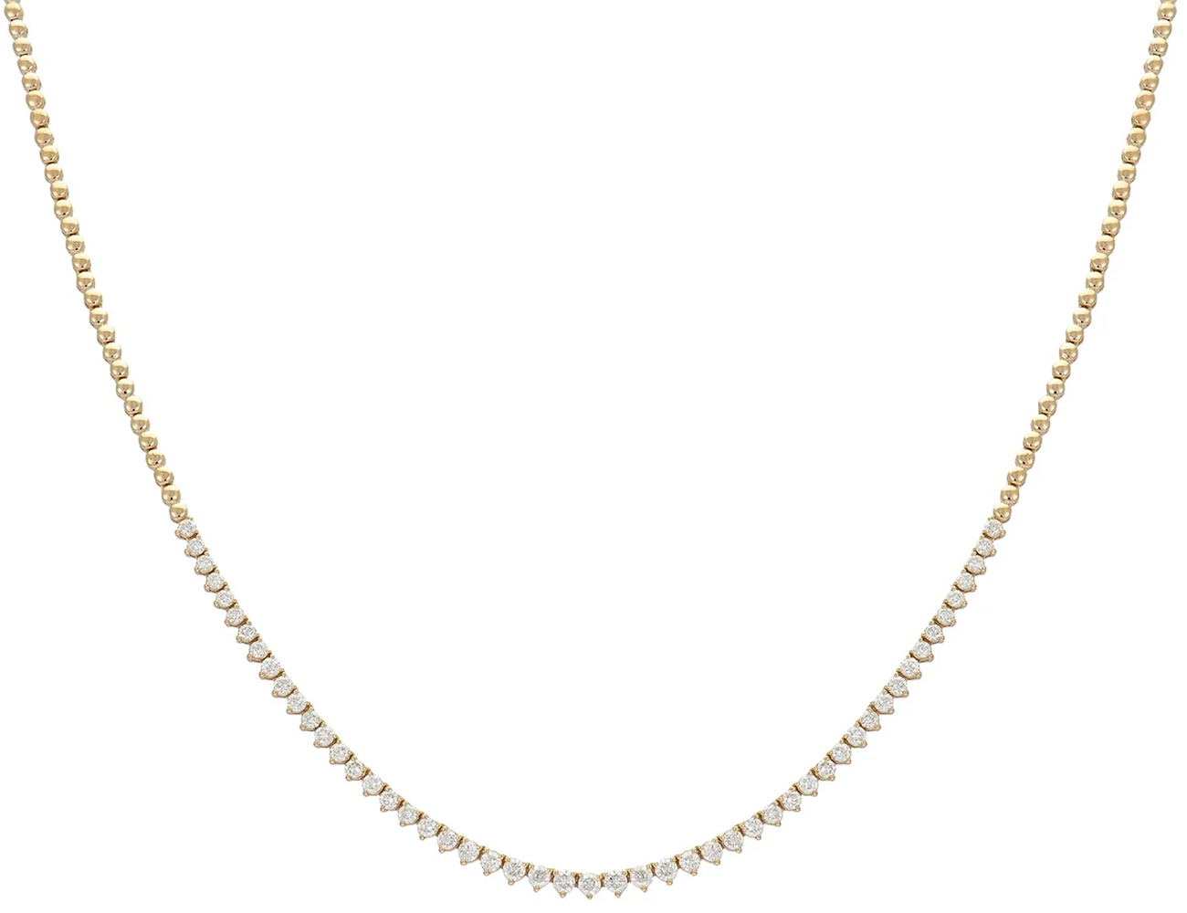 Ali Weiss three prong halfway diamond tennis necklace