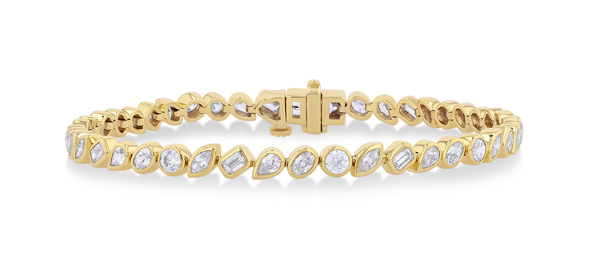Ashi mixed cut diamond tennis bracelet
