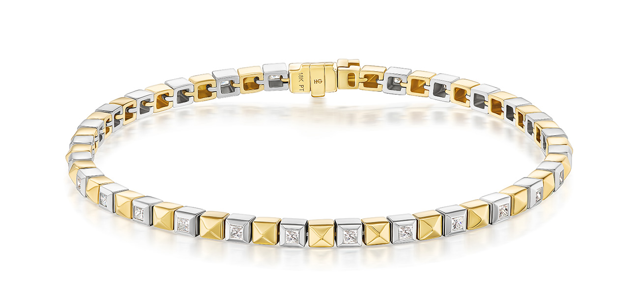 Harwell Godfrey white and yellow gold tennis bracelet