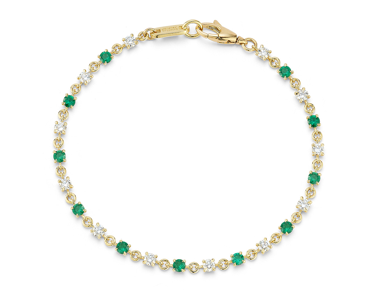 Jemma Wynne diamond emerald tennis bracelet