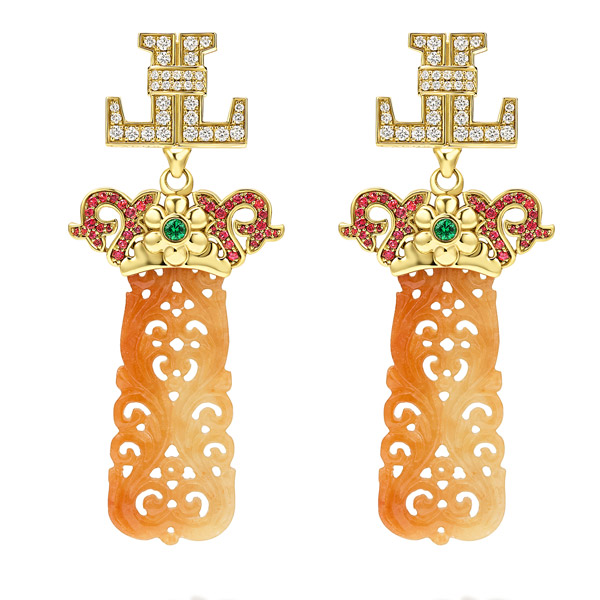 Lagos orange jade earrings Lagos orange jade earrings