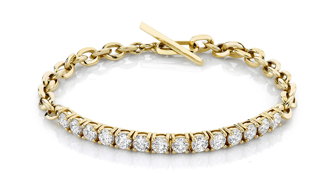 Lizzie Mandler knife edge diamond tennis bracelet