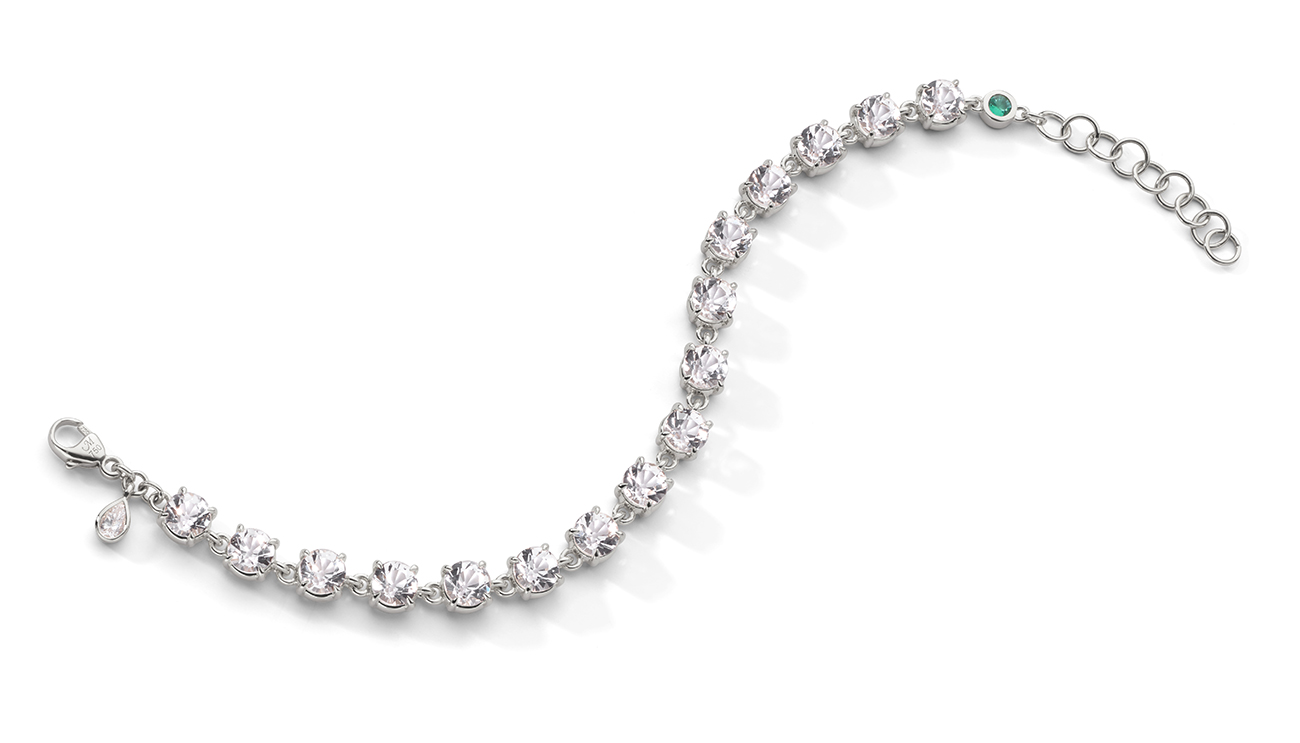 MRK x CE rock crystal silver tennis bracelet