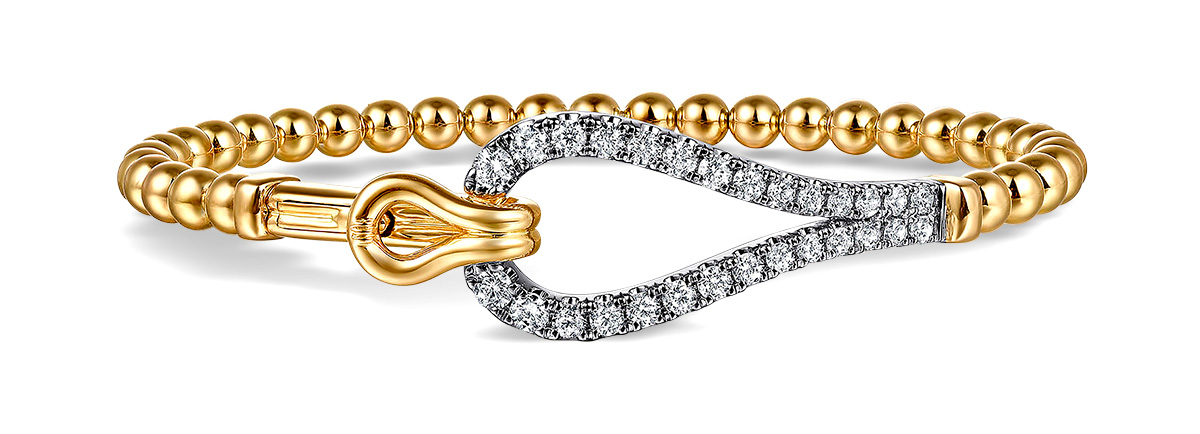 Best Bracelet Gabriel bujukan yellow gold diamond link split bangle bracelet