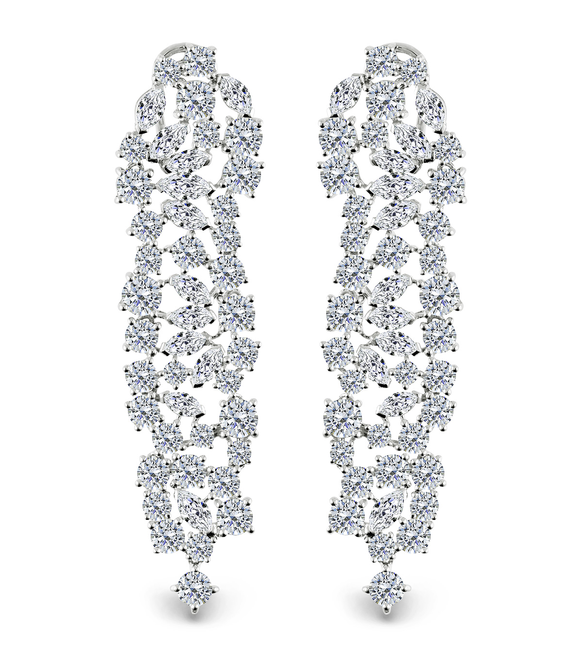 Best Earring Neon Gems cascading diamond waterfall earrings