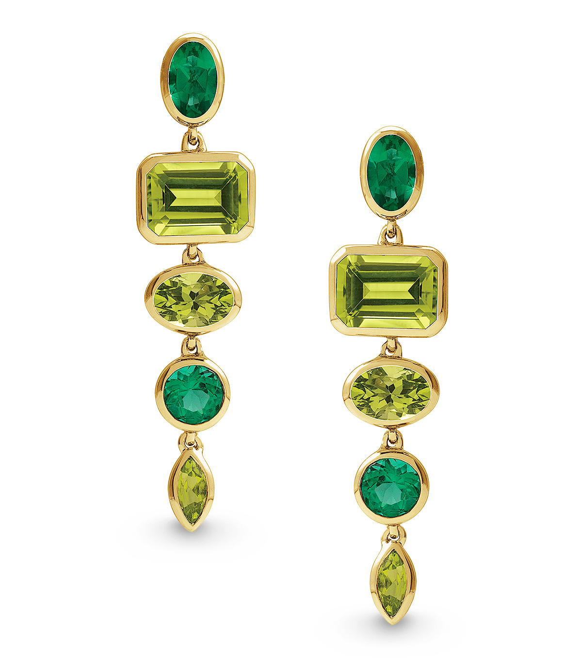Best Earring Stuller dangle natural peridot lab grown emerald earrings