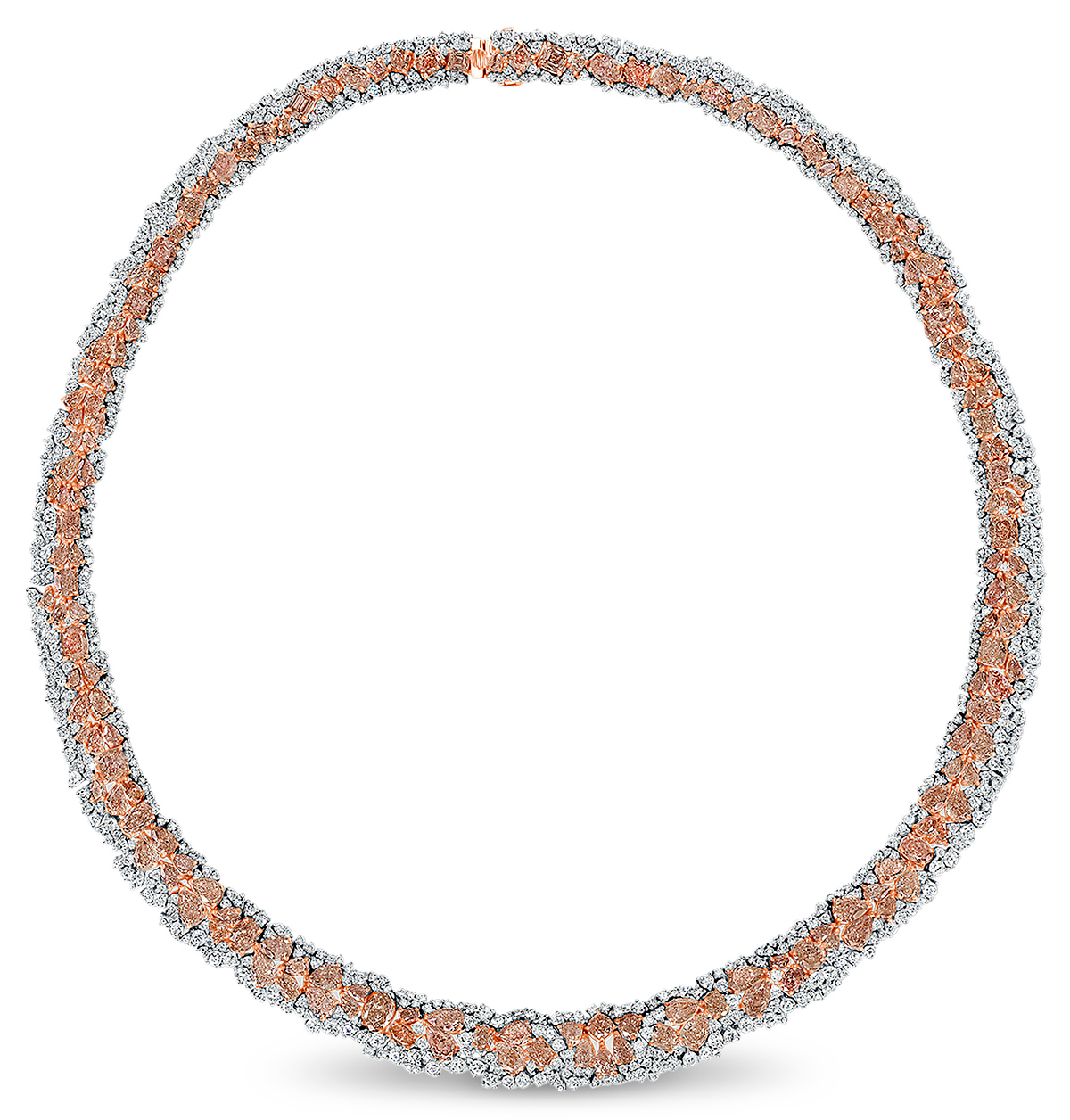 Best Necklace Neon Gems blush radiance pink and white diamond necklace