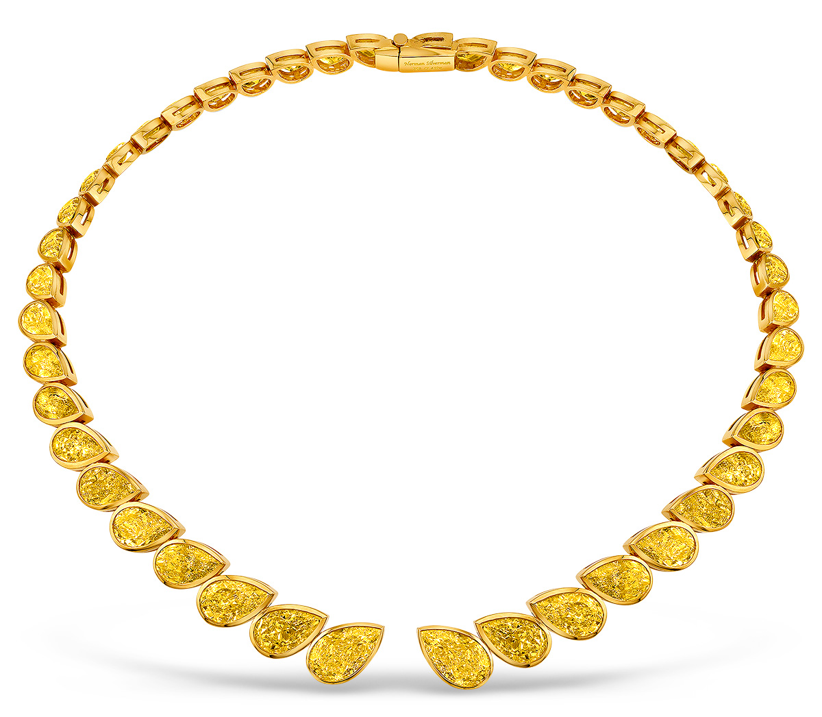 Best Necklace Norman Silverman grand prize yellow diamond teardrop choker
