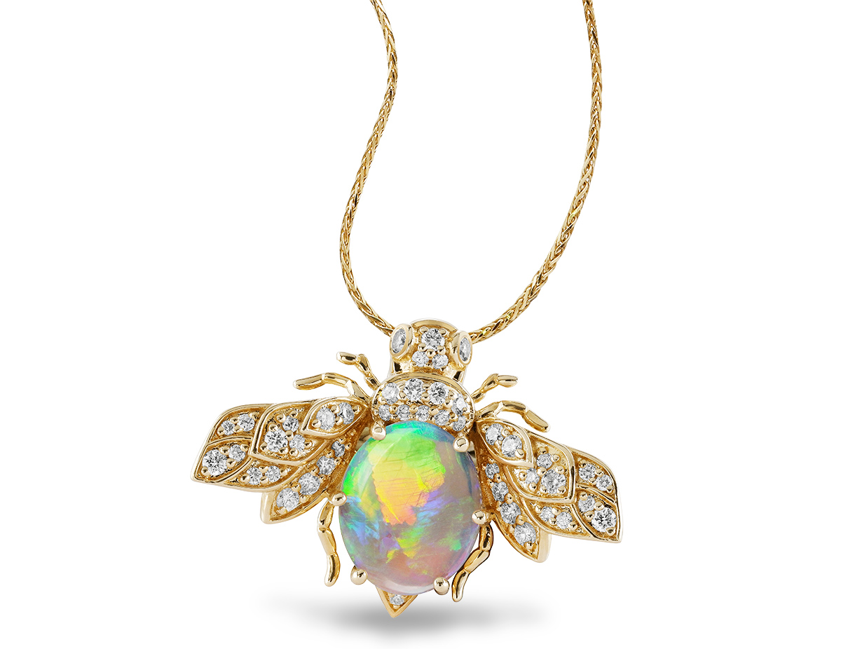 Best Necklace Parle busy bee opal diamond brooch pendant