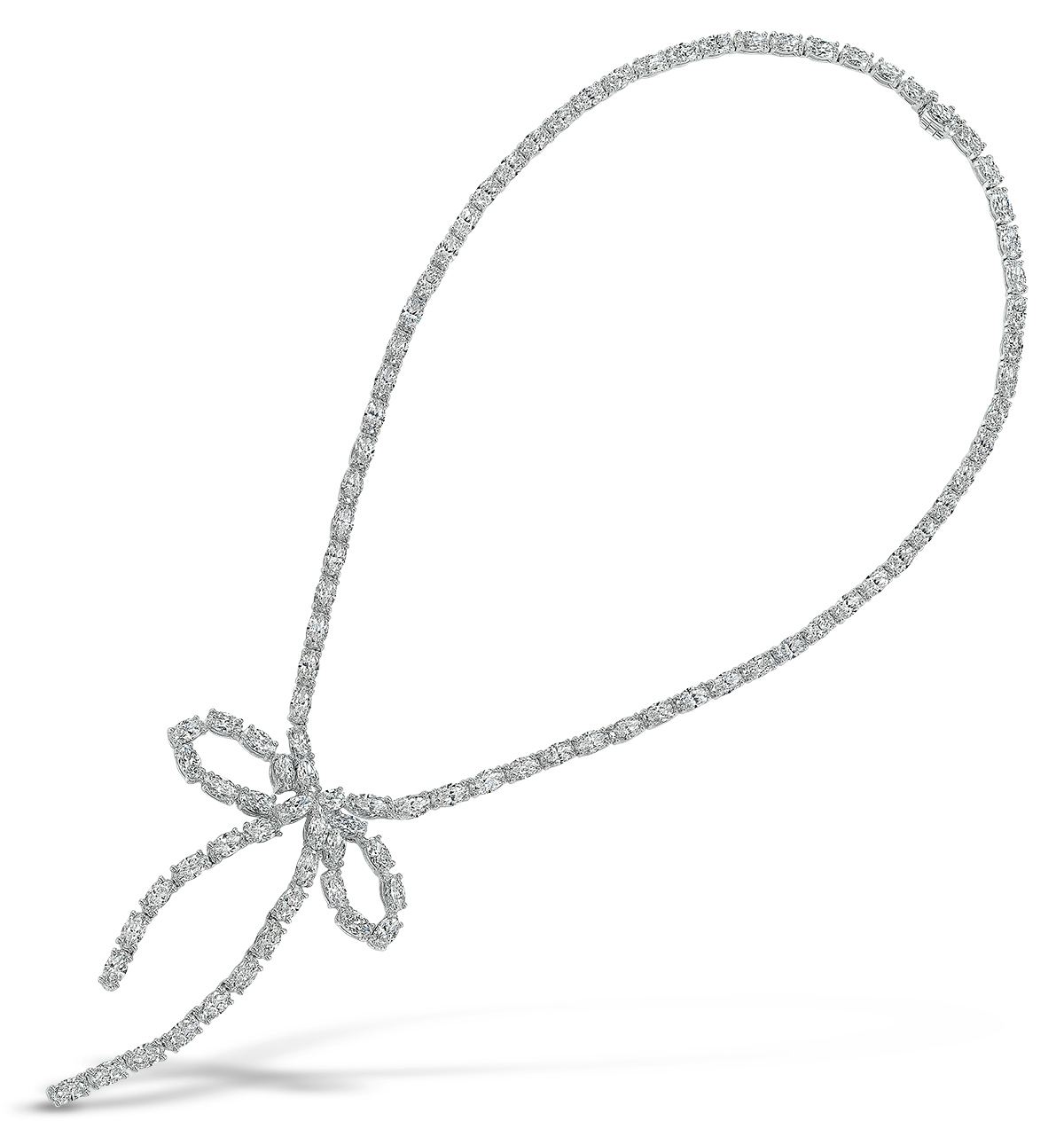 Best Necklace Rahaminov wrapped in a bow diamond necklace