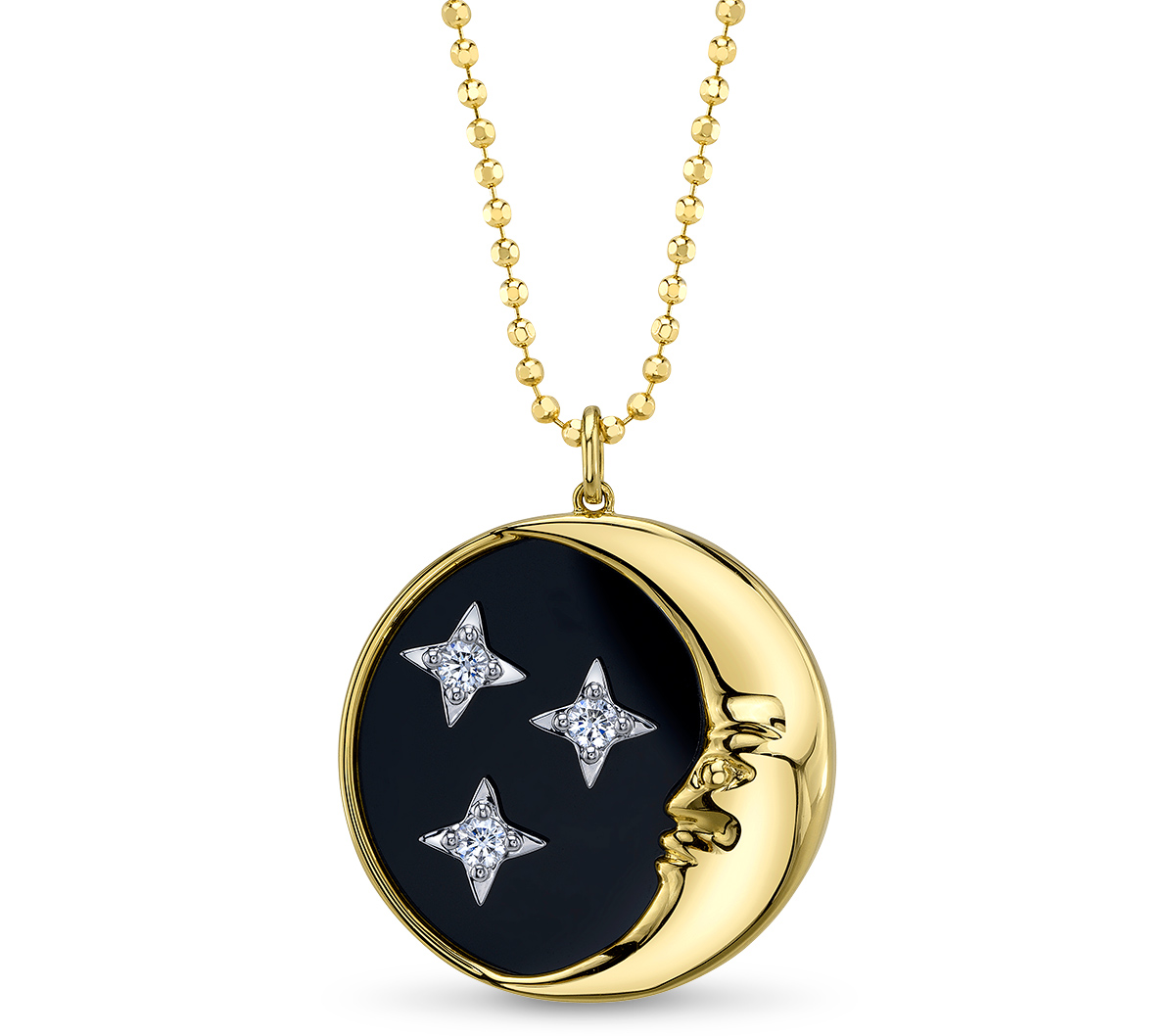 Best Necklace Shy celestial onyx and gold medallion necklace