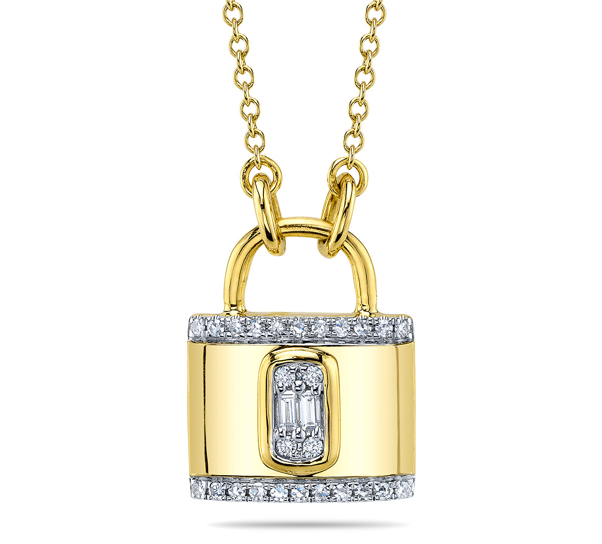 Best Price Point Shy lock yellow gold diamond pendant