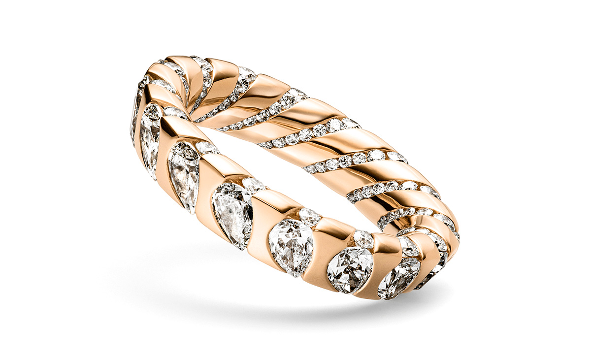 Best Ring Schaffrath 1923 paradoxal eternal flow rose gold diamond ring