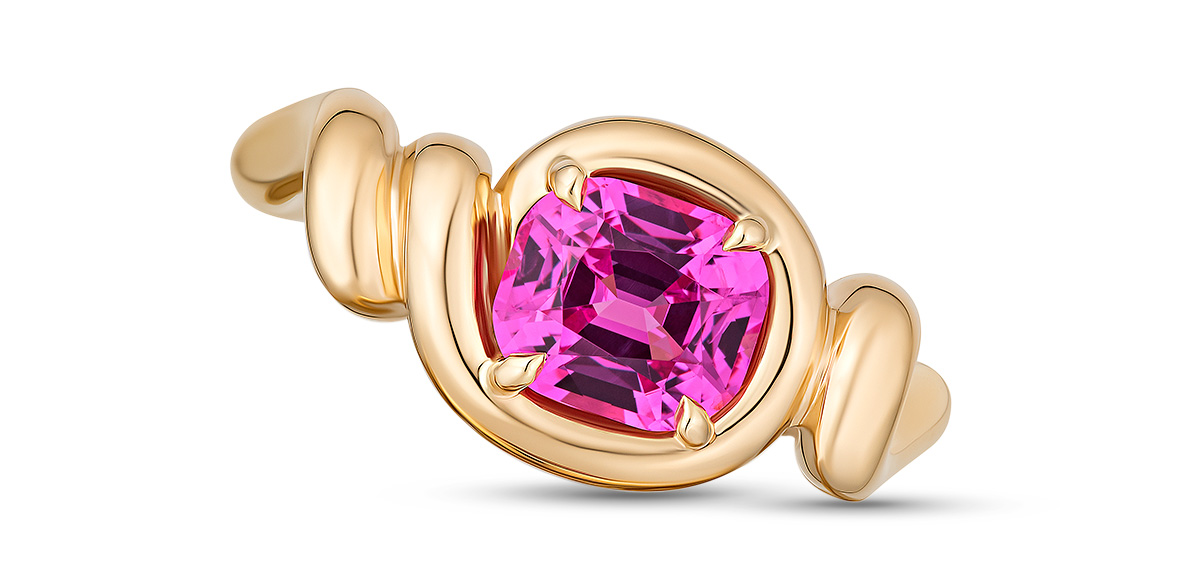 Colored Stone Jewelry Vanessa Fernandez curva pink spinel ring
