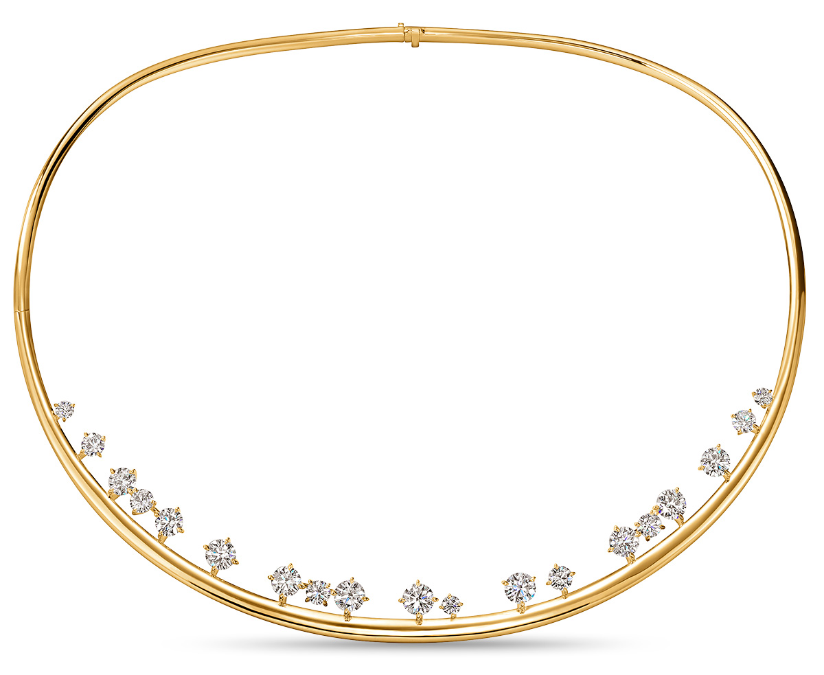 Diamond Jewelry Hearts On Fire barre floating diamond choker