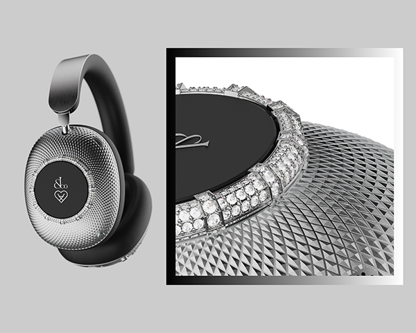 Jacob Co Loewe diamond headphones close up