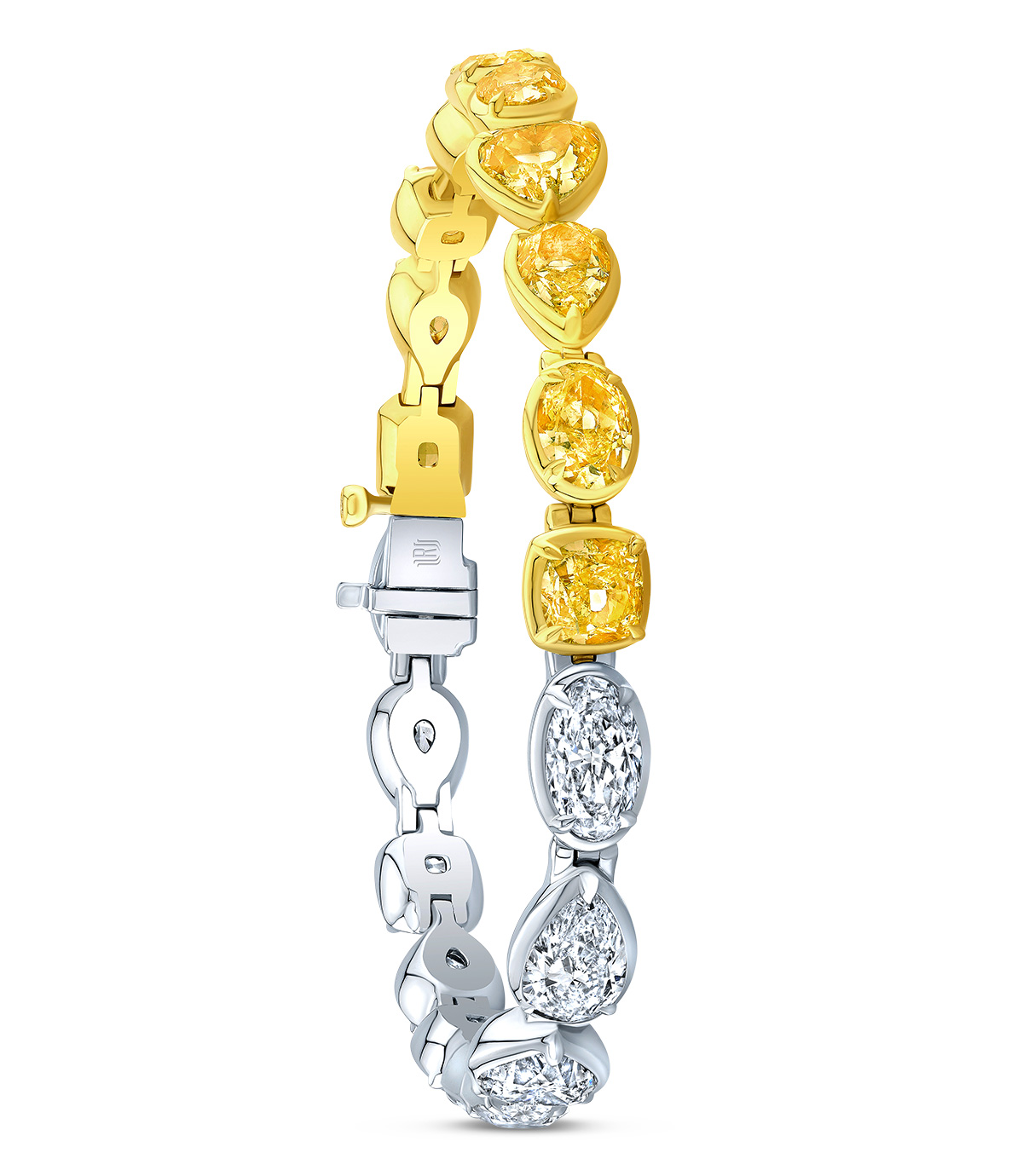 Mixed Metal Jewelry Rahaminov dual radiance yellow white diamond two tone gold bracelet