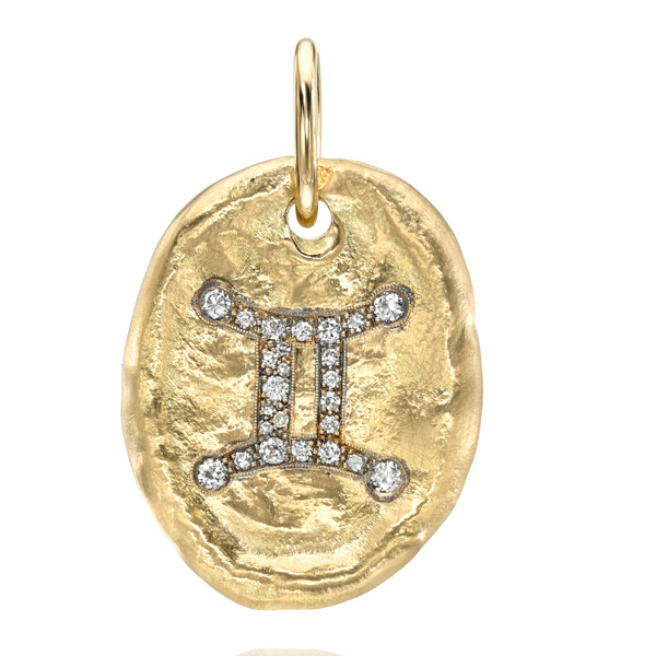 Single Stone Gemini Zodiac pendant