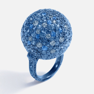 Swe Me blue Disco Bug ring
