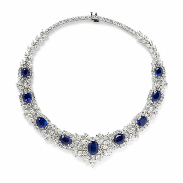 sapphire diamond necklace