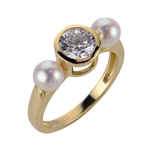 Imperial Pearl lab-grown diamond pearl ring