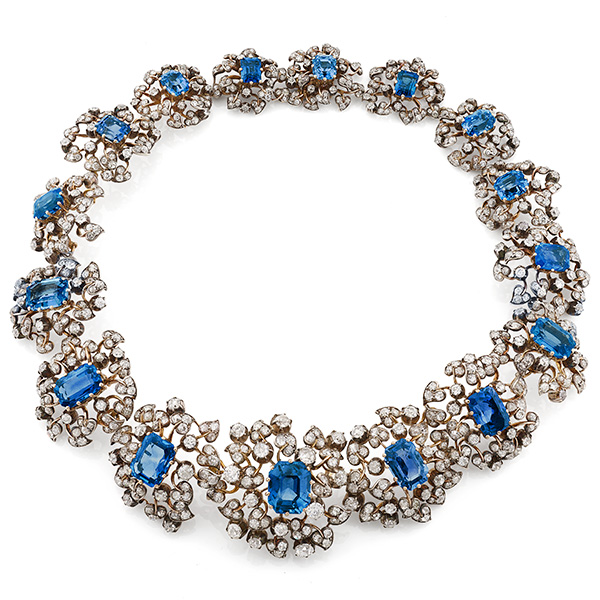 Phillips 19th century sapphire and diamond tiara combination