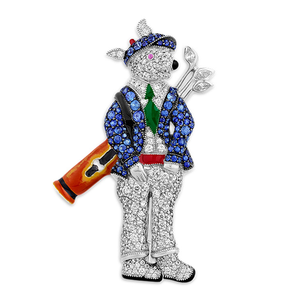 M.S. Rau Raymond Yard Rabbit Golf Caddy Brooch