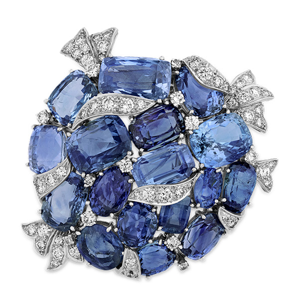 M.S. Rau Verdura Ceylon Sapphire brooch