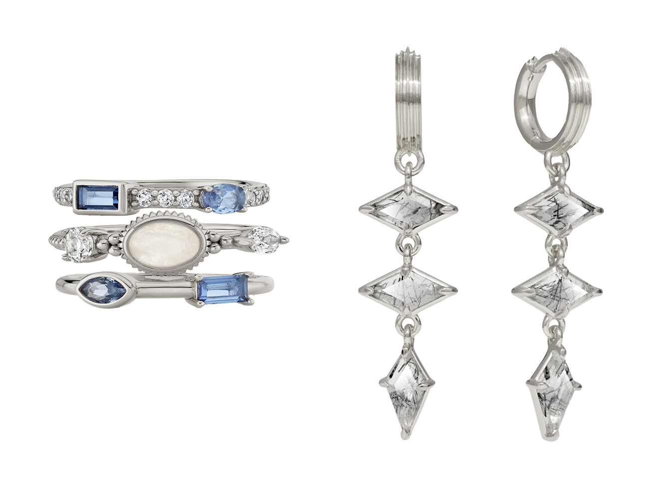 Awe Inspired silver ring and earrings