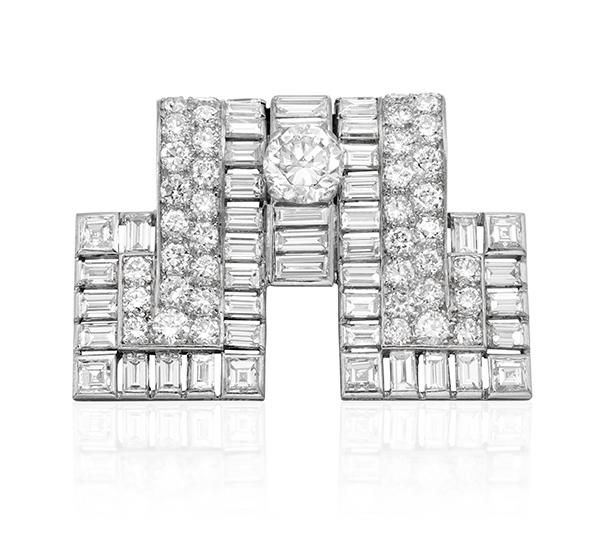 Phillips Cartier art deco diamond brooch