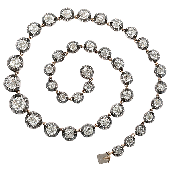 A La Vieille Russie Diamond Collet Necklace French 1870