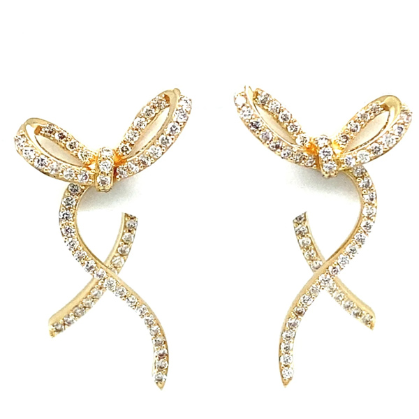 Elyzian diamond bow stud