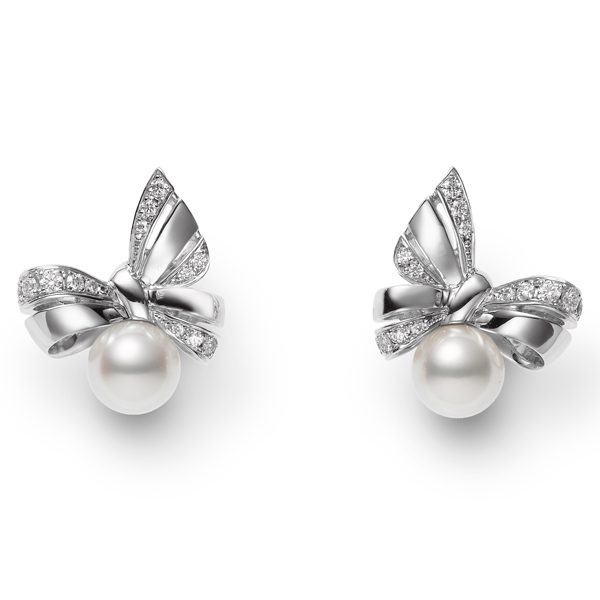 Mikimoto pearl bow earrings