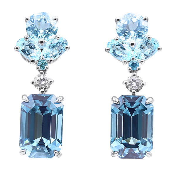 Oscar Heyman tourmaline paraiba and diamond earrings Oscar Heyman tourmaline paraiba and diamond earrings