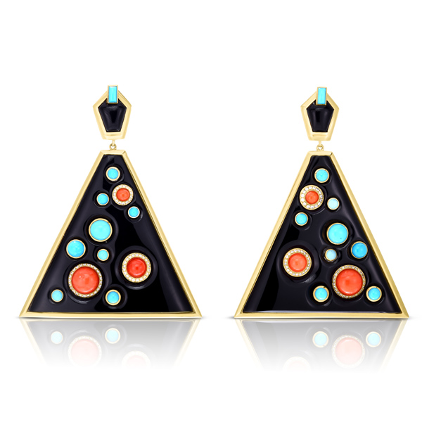 Cicada onyx triangle earrings Cicada onyx triangle earrings