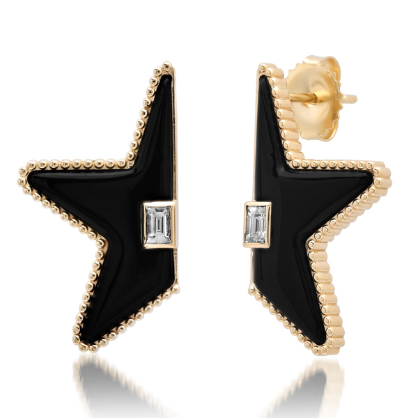 Sig Ward onyx earrings