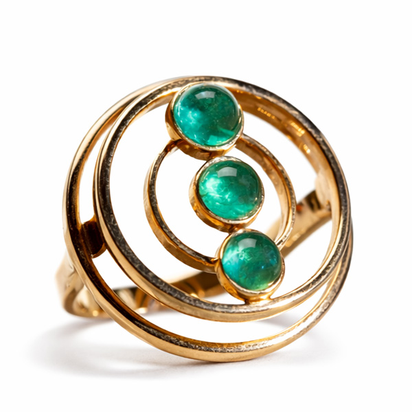 Zome Celestine emerald ring