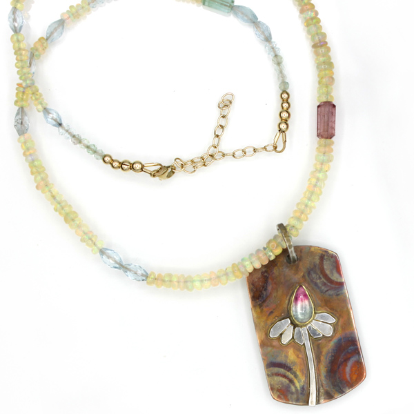 CopperDogTagOpalChain14K2WHITE