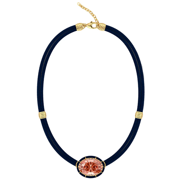 Courtney Leidy padparadscha cord necklace