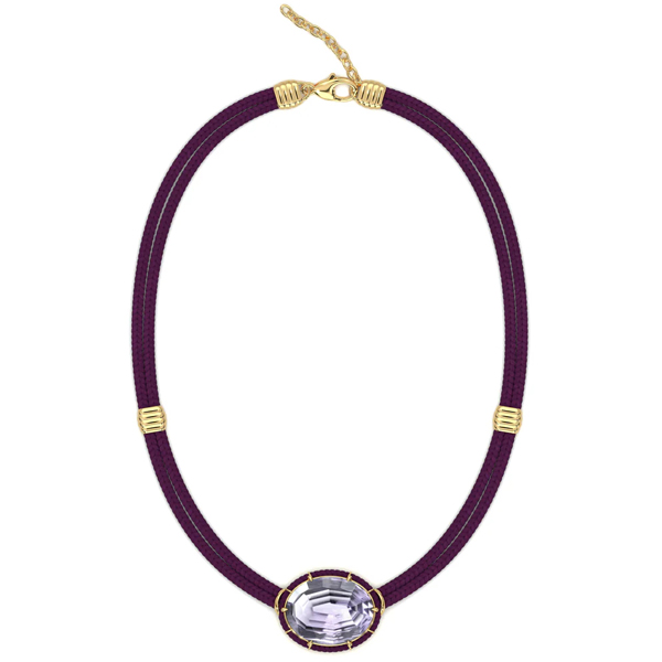 Courtney Leidy purple amethyst cord necklace