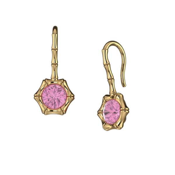 Henri Noel pink sapphire Bamboo earrings Henri Noel pink sapphire Bamboo earrings