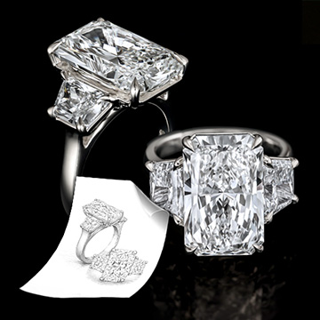 Models of a ring that Malakan helped a jewelry retailer design