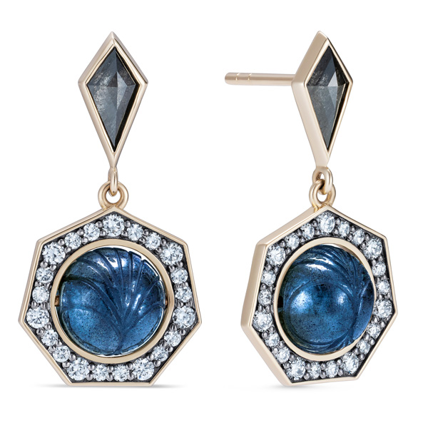 Noor Fares labradorite earrings