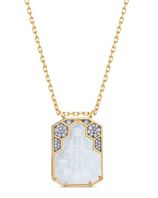 Noor Fares mother of pearl engraving pendant