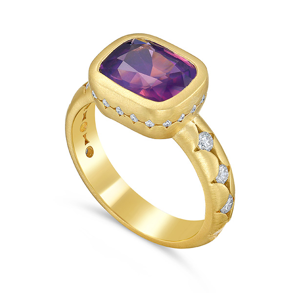 Lauren Newton purple sapphire ring
