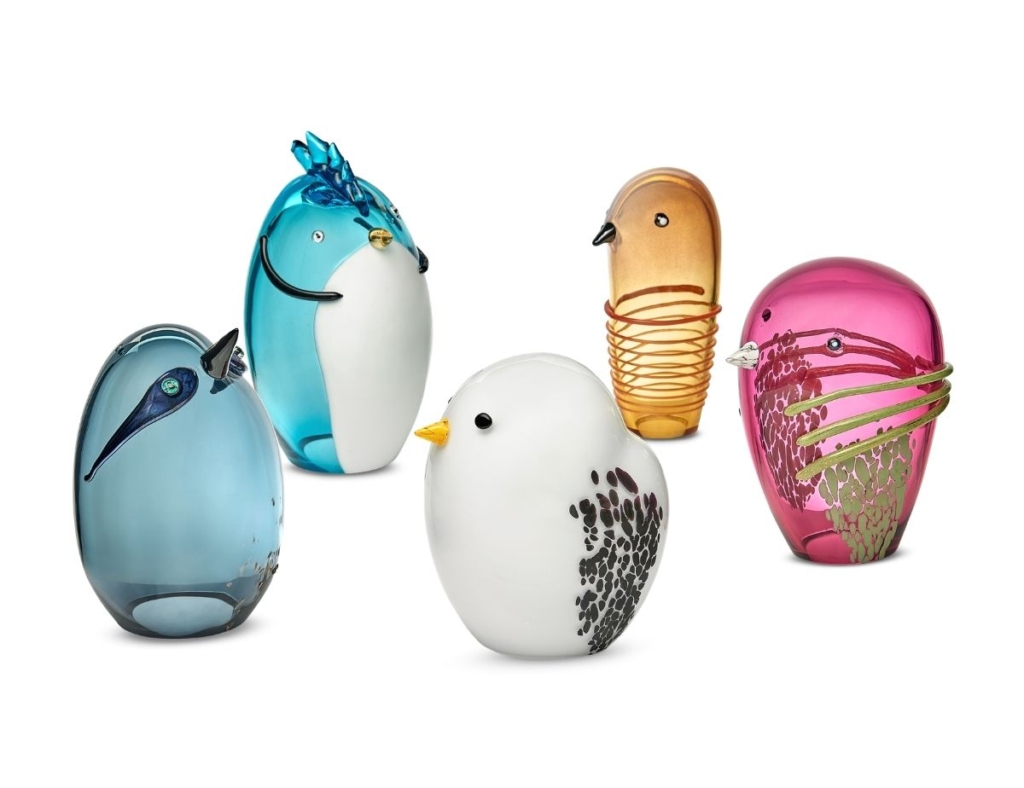 Bird glass sculptures;Anna Paola Cibin