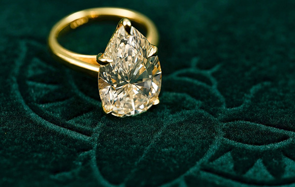 Khepri Jewels UV pear diamond ring