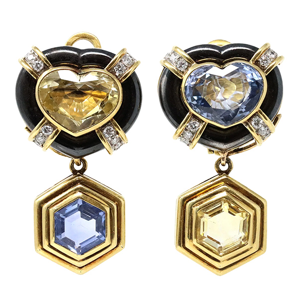 Rosaria Varra sapphire hematite earrings